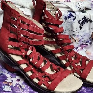 Jambu Red Strappy Sandals